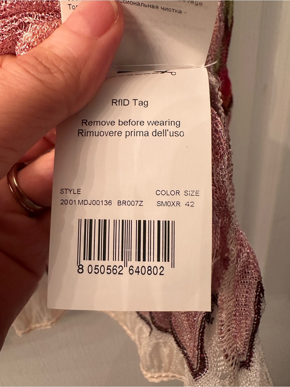 Missoni Multicolor V-Neck Knit Sweater in Pink, Green, Cream IT42 - Picture 12 of 14